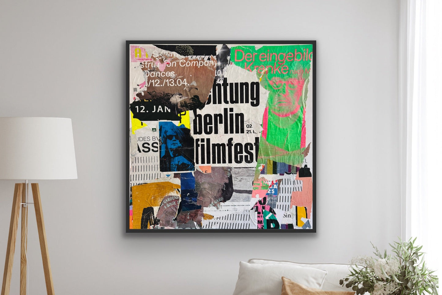 “ACHTUNG BERLIN” unika collage 103x105 cm