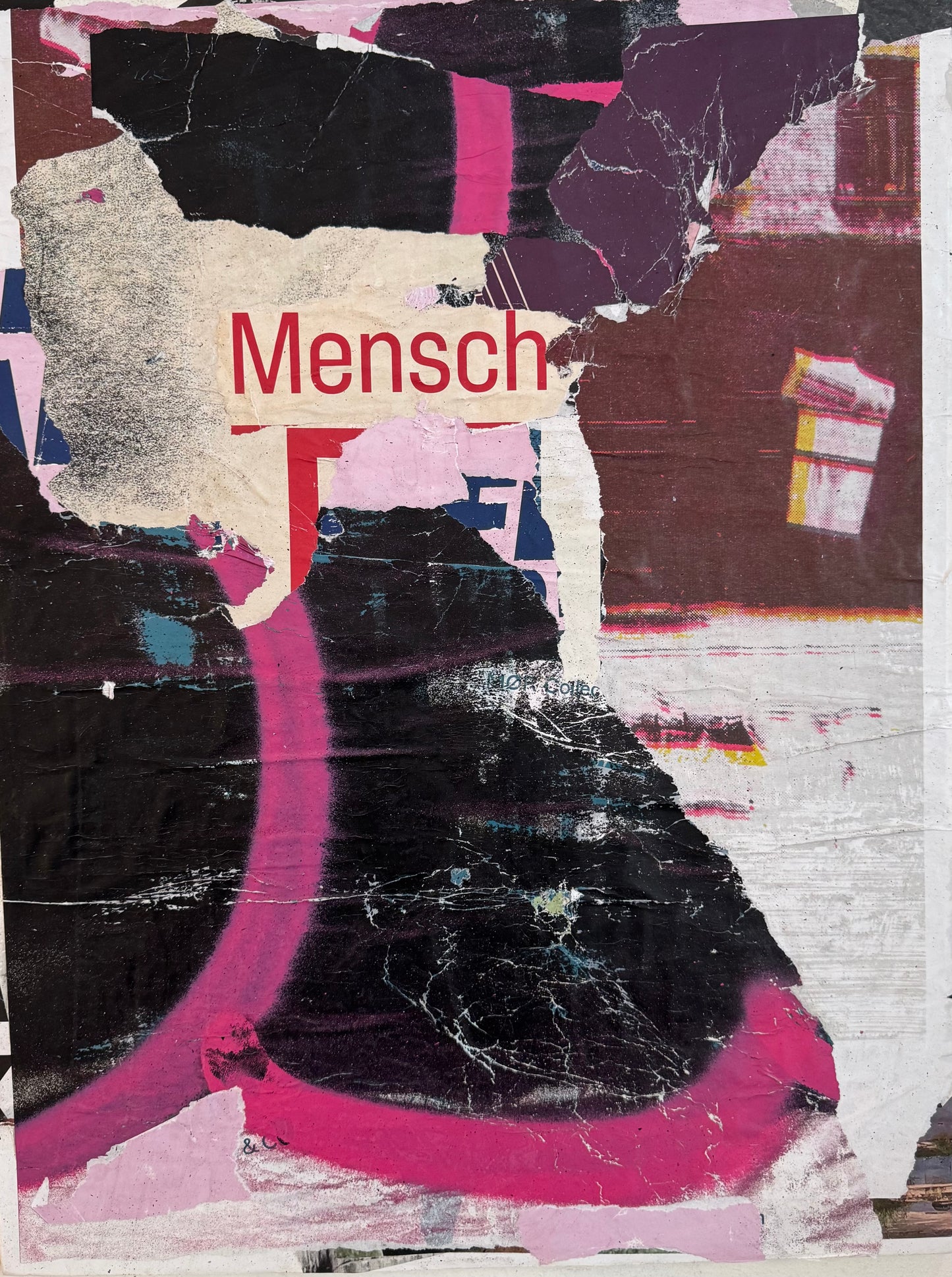 Unika collage sat sammen med indsamlede plakater fra København 46x59 cm