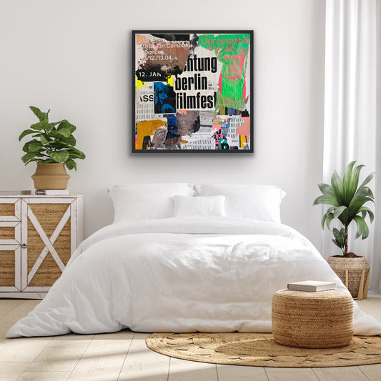 “ACHTUNG BERLIN” unika collage 103x105 cm