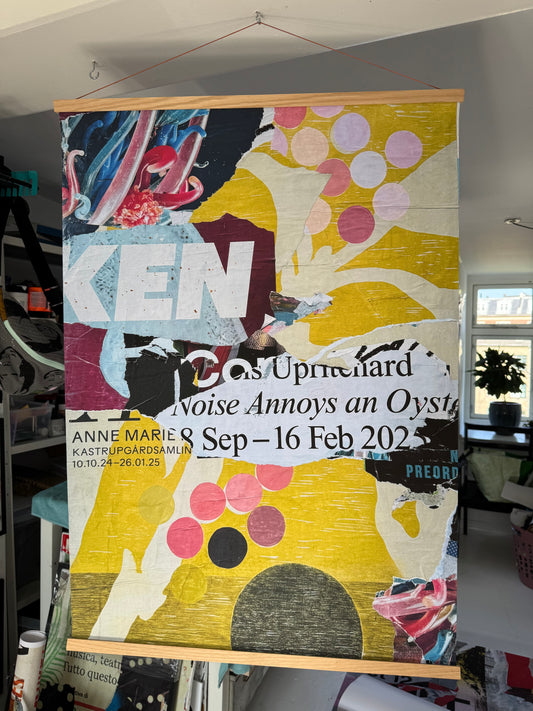 Unika plakat med træ ophæng  70x100 cm